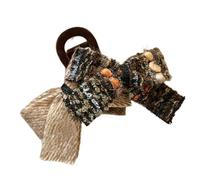 DuomaiJJ Hair Claw Clips 2-pack Women's Autumn And Winter Hairpins, Large Size For Volumizing At The Back Of Head-khaki