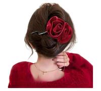 DuomaiJJ Hair Claw Clips 2-pack Women's Back Of Head Bun Hairpin Red Flower Hairpin-1