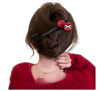 DuomaiJJ Hair Claw Clips 2-pack Women's Back Of Head Bun Hairpin Red Flower Hairpin-2