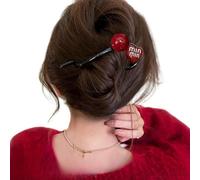 DuomaiJJ Hair Claw Clips 2-pack Women's Back Of Head Bun Hairpin Red Flower Hairpin-5