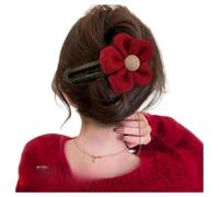 DuomaiJJ Hair Claw Clips 2-pack Women's Back Of Head Bun Hairpin Red Flower Hairpin-8