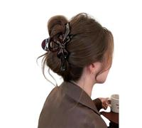 DuomaiJJ Hair Claw Clips Set Of 3 Bow Elegant Clip Women's Large Back Head Headdress-brown