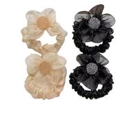 DuomaiJJ Hair Scrunchies Pack Of 6 Band Flower Mesh Shiny-mixed Color