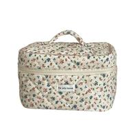 DuomaiJJ Makeup Bag Fashion Vintage Flower Women Makeup Bag Cotton Portable Female Cosmetic Storage Handbag Travel-Big