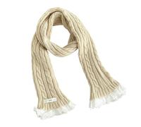 DuomaiJJ Scarf For Women Winter Women's Warm Lace Knitted Cable Knit Neck Warmer-beige-one Size Fits All