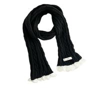 DuomaiJJ Scarf For Women Winter Women's Warm Lace Knitted Cable Knit Neck Warmer-black-one Size Fits All