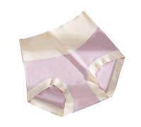 DuomaiJJ Seamless Knickers For Women 3 Pairs Hip-wrapped Women's Skin-friendly Cotton High Waist Tummy-controlling Underwear-taro Purple-m