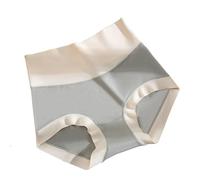 DuomaiJJ Seamless Knickers For Women 3 Pairs Hip-wrapped Women's Skin-friendly Cotton High Waist Tummy-controlling Underwear-gray Green-m