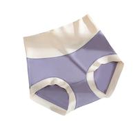 DuomaiJJ Seamless Knickers For Women 3 Pairs Hip-wrapped Women's Skin-friendly Cotton High Waist Tummy-controlling Underwear-purple-l