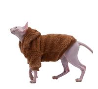DUOMASUMI Hairless Cat Clothes Warm, Comfortable Cat Apparel for Sphynx Cats, Devon Cats, Cornish Cats and Small Cats (Brown, X-Small)
