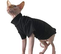 DUOMASUMI Sphynx Cat Clothes Cationic Velvet Self-Heating Warm Thermal Underwear Hairless Cat Clothes for Sphynx, Devon, Cornish Cat Clothes (L)