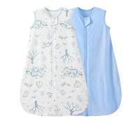 Duomiaomiao Baby Sleeping Bag 2 Pack 1.0 Tog Sleep Sack, Baby Sleeping Bag 100% Cotton All Years Round Baby Wearable Blanket Unisex Toddler Newborn Sleep Bag 6-18 Months, Rabbit&Fox
