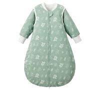 Duomiaomiao Baby Winter Sleeping Bag, 2.5 Tog Sleeping Bag 6-18 months 100% Cotton Baby Wearable Blanket with Removable Sleeves for Newborn, Green