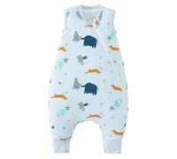 Duomiaomiao Sleeping Bag with Legs, 100% Cotton 1.5 Tog Baby Sleep Bag Toddler Sleeping Sack with Feet for 2-3 Years Boys Girls, Elephant