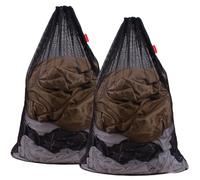 DuomiW Mesh Laundry Bag Heavy Duty Drawstring Bag, Factories, College, Dorm, Travel and Apartment Dwellers, 24 x 36 Inches, 2 Pack, Black