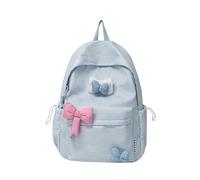 DUOMIYX Backpack Girls Cute Bow Decoration Plaid Backpack Light Large Capacity School Bag 5-10 Years Old