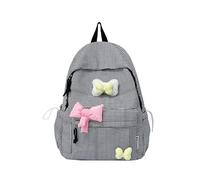 DUOMIYX Backpack Girls Cute Bow Decoration Plaid Backpack Light Large Capacity School Bag 5-10 Years Old