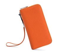 DUOMIYX Long Wallet Women Stylish Pebbled Leather Long Wallet Large Capacity Zipper Clutch With Detachable Wristlet