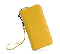 DUOMIYX Long Wallet Women Stylish Pebbled Leather Long Wallet Large Capacity Zipper Clutch With Detachable Wristlet