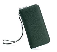 DUOMIYX Long Wallet Women Stylish Pebbled Leather Long Wallet Large Capacity Zipper Clutch With Detachable Wristlet