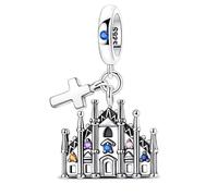 Duomo di Milano Cathedral Charm 925 Silver Charm Compatible with Pandora Charms, Trollbeads, Chamilia, Biagi and Many Other UK Charm Bracelets.