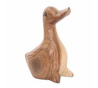 DUONGJAIS BRAND Thai Wooden Hand Carved Wooden Duck Statue, Sculpture Art Decorative Rustic Home Decor Accent Handmade Handcrafted Decoration. (Duck Natural Color)