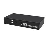 Duontyye 1 Piece 2 in 1 Out AV Switch Selector Box 2 Port 3RCA AV Audio Video Switch Splitter Black Metal for DVD Player STB HDTV TV Box