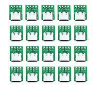 Duontyye 10 Pcs Female Connector USB Type C Breakout Board Type C Female Breakout Board Aluminum Alloy Type C Female Breakout Board with PCB Converter Board for Data Line Wire Cable Transfer