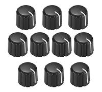 Duontyye 10Pcs Potentiometer Control Knobs for Electric Guitar Volume Tone Knobs Black D Type 6mm