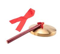 Duontyye 15.5cm 6-Inch Gongs and Drums Orff Percussion Folk Instruments Gongs and Drums for Outdoor Performance Easy to Use Gold-Yellow
