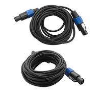 Duontyye 2 Pack 25 Ft Male Speakon to Speakon Cables, Professional 12 Gauge AWG Audio Cord DJ Speaker Cable Wire with Twist Lock