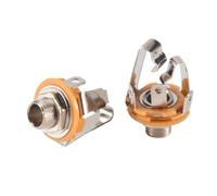Duontyye 2Pcs 1/4 inch 6.35Mm Stereo Input Jack Plug Socket For Electric Guitar Bass, Guitar Pickup Output Jack, Guitar Parts
