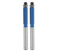 Duontyye 2pcs 2.6 inch Long 2 Edges Flush Trim Router Bit 1/4 inch x 1/4 inch for Carpenter