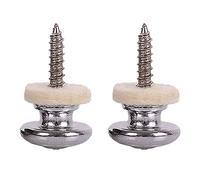 Duontyye 2PCS Wool Copper Guitar Strap Lock Locking Pegs Pins Mushroom Shape End Button for Acoustic Classical Electric Bass Guitar Ukulele Silver