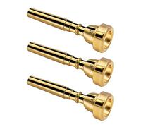 Duontyye 3 Pack Trumpet Mouthpiece Accessories Brass Trumpet Mouthpiece Set 3C 5C 7C Trumpet for Beginners (Gold)