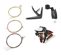 Duontyye 34 PCS Guitar Accessories Kit Including Guitar Picks,Capo,Acoustic Guitar Strings,3 in 1String Winder,Bridge Pins,6 String Bone Bridge Saddle and Nut,Finger Picks