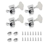 Duontyye 4Pcs Guitar Tuning Pegs Electric Bass Tuner Peg Guitar Open Gear Tuning Pegs Machine Heads for Jazz Bass Guitar Silver