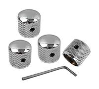 Duontyye 4Pcs Metal Volume Tone Dome Tone Guitar Speed Control Knobs with Screws for Strat LP Electric Guitar or Bass