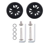 Duontyye 50mm x 15mm Luggage Wheels: 360° Smooth & Quiet, Wear-Resistant PU, Black