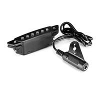 Duontyye -85 Black 6 Hole Soundhole Pickup with Active Power Strap End-Pin Jack for Acoustic Guitar