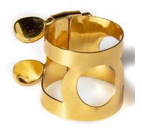 Duontyye Alto Sax Ligature Fastener Double Screws Brass Ligature for Saxophone Mouthpiece,Gold Easy to Use