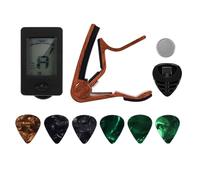 Duontyye Guitar Capo Tuner Fit for Ukulele Violin Electric Bass Acoustic Guitar with Picks and Pick Holder Guitar Accessories