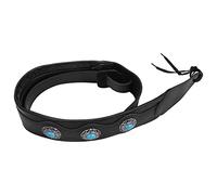 Duontyye Guitar Strap Ethnic Style Leather Adjustable Acoustic Electric Bass Strap Guitar Belt Guitar Parts Accessories Black