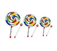 Duontyye Orff Instruments Lollipop Drums Orff Percussion Instrument Lollipop 6/8/10 Inch Three Size Dance Props Percussion Instruments Hand Drum Education Toys