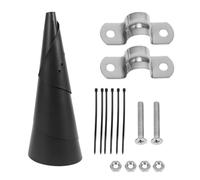 Duontyye Squirrel Baffle for Bird Feeder Pole, 14 Inch Animal Supplies Black Metal+Plastic Outside Pole Mount Bird House Protecting Mask for Outdoor Shepherd'S Hook