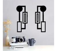 DUOOLN 2 Pcs Black Abstract Metal Wall Art, Minimalist Décor Single Line Art Wall Décor, 3D Textured Modern Geometrical Metal Wall Sculptures, for Living Room Bedroom Bathroom Study Room Home Decor