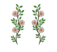 DUOOLN 2 Pcs Metal Tree Leaf Wall Decor, Long Iron Scroll Vine Wall Art Above, Rustic Hanging Sign, Line Flowers Sculpture for above Door Living Room Office Indoor and Outdoor Decoration -Color 2