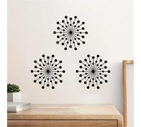 DUOOLN 3 Pcs Metal Sunburst Wall Art, Minimalist Hanging Wall Decor Single Line Art, Modern Abstract Geometrical Wall Sculptures, for Living Room Bedroom Bathroom Study Room Home Decor - Black