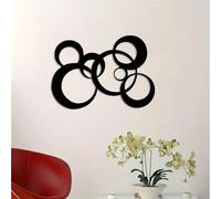 DUOOLN Black Abstract Metal Wall Art, Minimalist Décor Single Line Art Wall Décor, 3D Textured Modern Geometrical Metal Wall Sculptures, for Living Room Bedroom Bathroom Study Room Home Decor