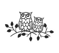 DUOOLN Metal Owl Decor Wall Art, for Home Living Room Garden- 14.5x8.8in | Modern Abstract Minimalist Hanging Iron Owl Wall Drawing, Birds Signs for Bedroom Patio Indoor Outdoor Decorative， Gift